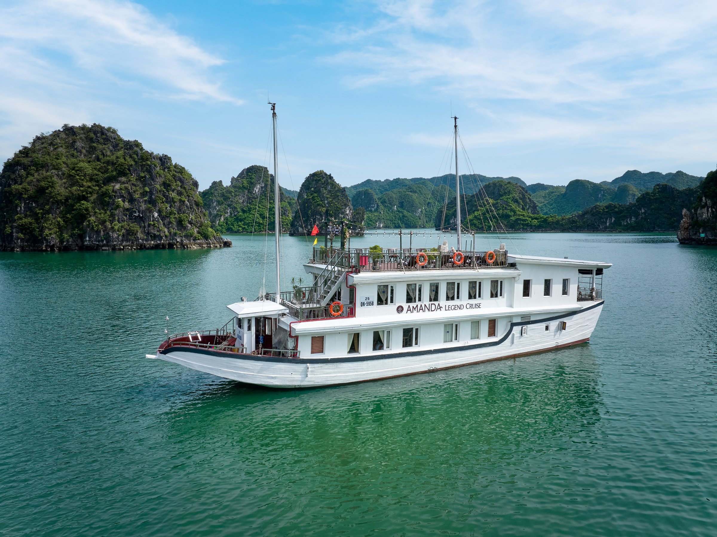 Halong Bay limestone karsts seen from above