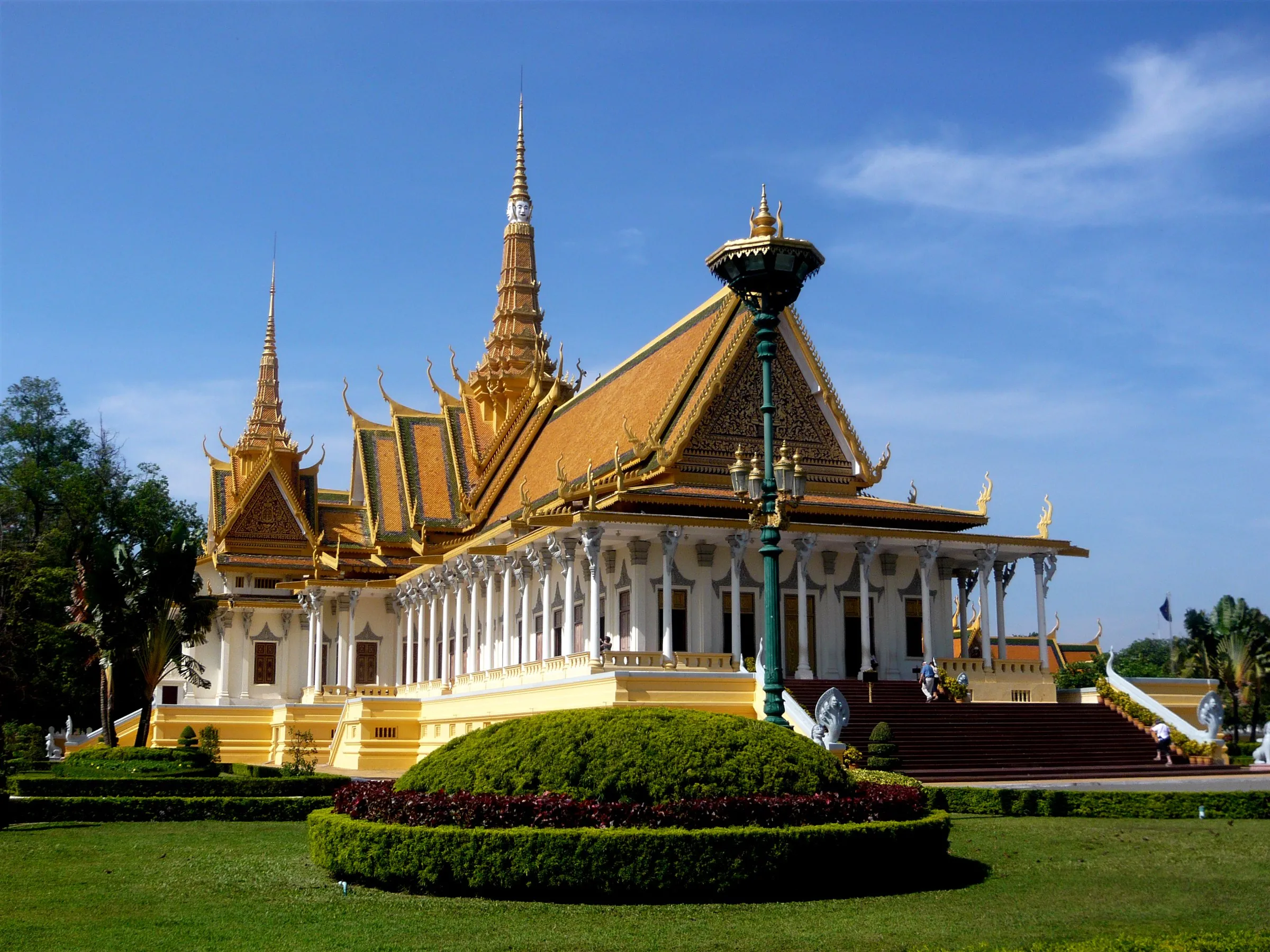 Golden spires of the Royal Palace throne hall in Phnom Penh